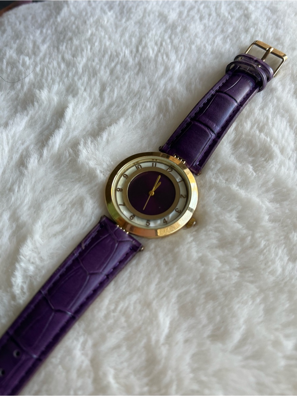 Jessica Carlyle Women’s Watch Purple Dial Mother of Pearl Track Gold
